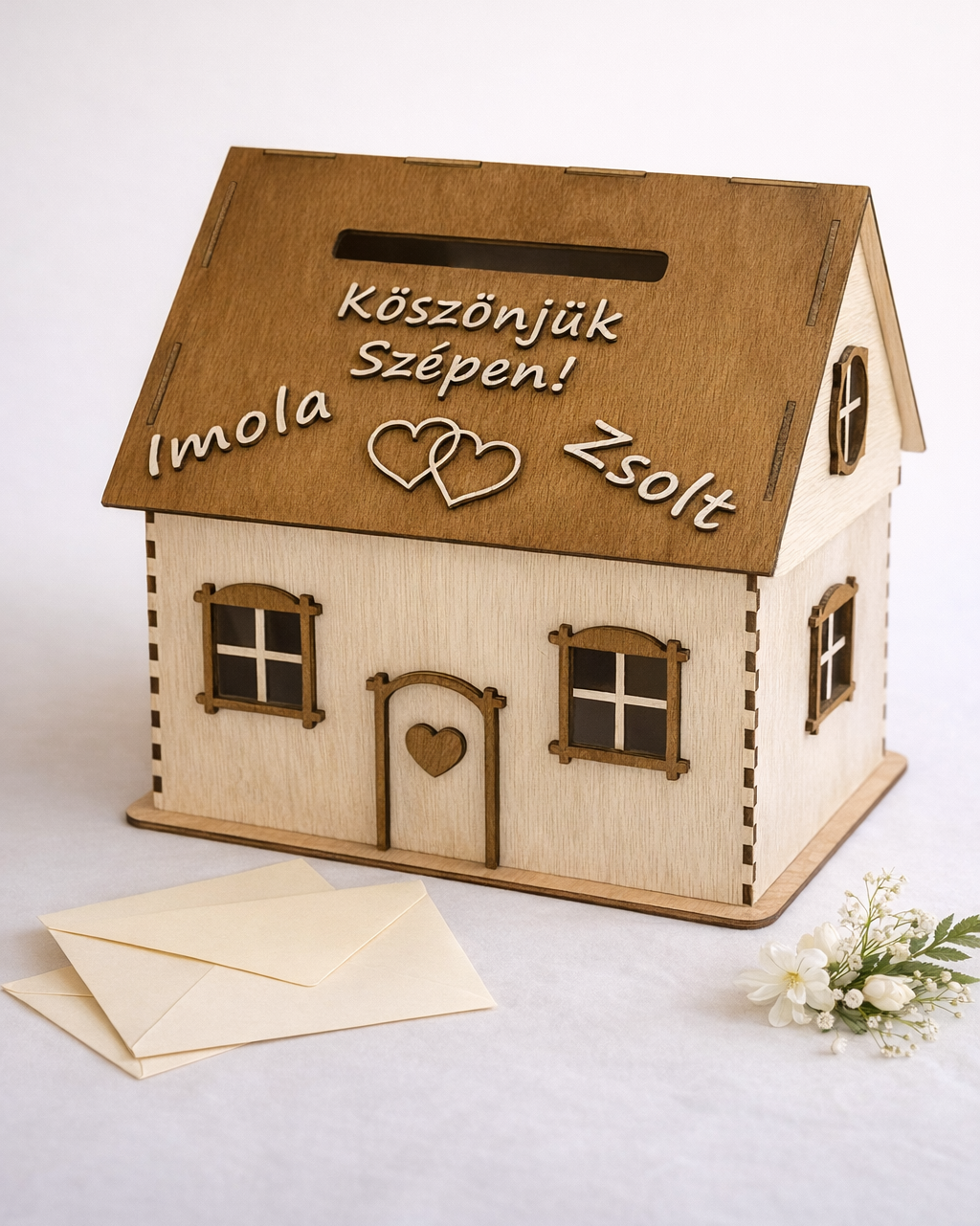 Esküvői ajándékgyűjtő házikó